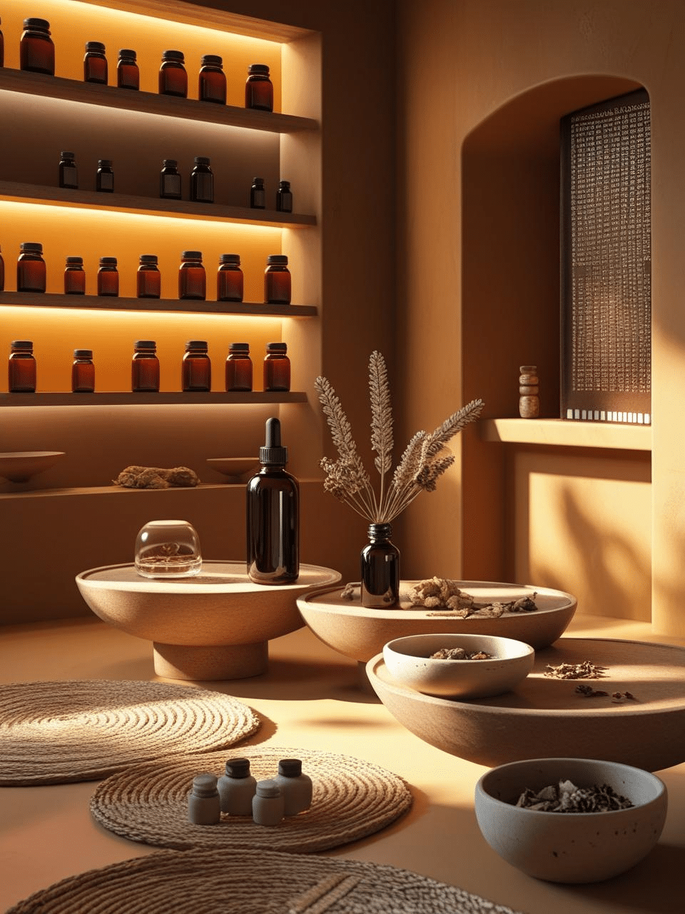 TibNature service A peaceful oriental consultation space inspired by prophetic medicine.